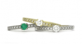 R1128 - white and yellow gold, emerald and diamonds - foto č. 78