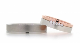 W2242 - snubní prsten vyrobený ze zlata a platiny s diamanty (druhý ocelový) - foto č. 210
