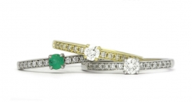 R1128 - white and yellow gold, emerald and diamonds - foto č. 92