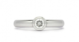 R1142-405 - prsten vyrobený z bílého zlata s diamantem - foto č. 93