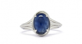 R1149-424 - prsten vyrobený z bílého zlata s modrým safírem - foto č. 69