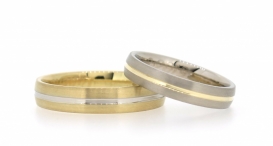 W2318 - snubní prsteny vyrobené ze žlutého a bílého zlata - foto č. 174