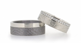 W2323-797 - snubní prsteny vyrobené z tantalu a platiny s diamanty - foto č. 178
