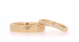 W2350-873 - snubní prsteny vyrobené z růžového zlata s diamanty - foto č. 152