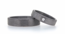 W2359-884 - snubní prsteny vyrobené z Tantalu s diamantem - foto č. 130