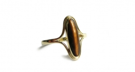 R1015 - prsten vyrobený ze zlata s tygřím okem - foto č. 161