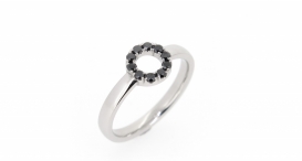 R1226-948 - prsten vyrobený z platiny s černými diamanty - foto č. 69