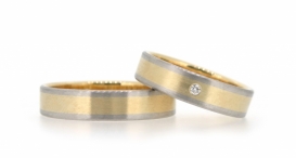 W2417-1014 - snubní prsteny vyrobené ze zlata a platiny s diamantem - foto č. 89