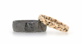 W2441-1126 - snubní prsteny vyrobené z tantalu a růžového zlata - foto č. 100