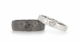 W2459-1169 - snubní prsteny vyrobené z tantalu a bílého zlata s diamantem - foto č. 80