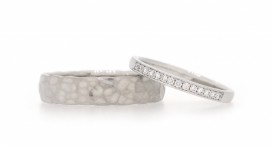 W2461-1171 - snubní prsteny vyrobené ze stříbra a bílého zlata s diamanty - foto č. 77