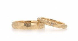 W2483-1199 - snubní prsteny vyrobené z růžového zlata s diamantem - foto č. 1