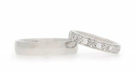 W2550-1308 - snubní prsteny vyrobené z bílého zlata s diamanty - foto č. 28