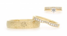 W2562-1328 - snubní prsteny vyrobené ze zlata s diamanty - foto č. 2