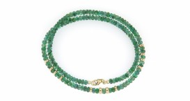 N7031-1371 - náhrdelník se smaragdy a zlatem - foto č. 4