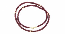 N7029-1369 - náhrdelník s rubíny a zlatem - foto č. 4