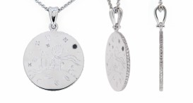 P6088d-1403 - přívěsek vyrobený z bílého zlata s diamanty - foto č. 1