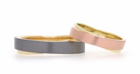 W2612 - snubní prsteny vyrobené ze žlutého a červeného zlata a tantalu - foto č. 17