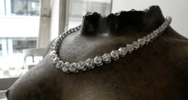 N7002 - náhrdelník vyrobený z platiny s diamanty - foto č. 24