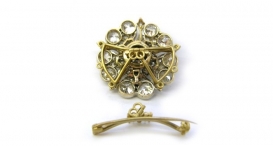 X5008 - výroba zlatého výměnného mechanismu brož/třířadý perlový náhrdelník pro starožitný šperk s diamanty - foto č. 20