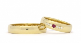 W2179-475 - 14 kt růžové zlato, rubín a diamanty - foto č. 350