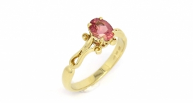 R1169 - prsten vyrobený ze zlata s růžovým spinelem - foto č. 66