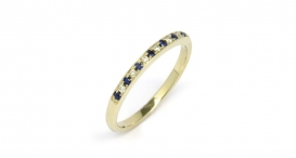 R1066-353 - prsten vyrobený ze zlata se safíry a diamanty - foto č. 129