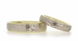 W2232-603 - snubní prsteny vyrobené ze zlata a stříbra (mokume - gane) - foto č. 227