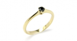 R1082-214 - prsten vyrobený ze zlata s černým diamantem - foto č. 111