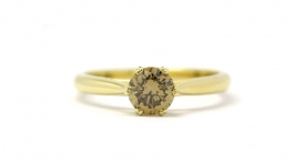 R1096a-237 - prsten vyrobený ze zlata s hnědým diamantem - foto č. 102